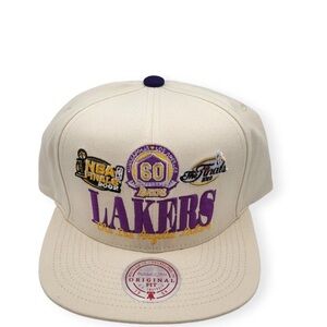 Mitchell & Ness Los Angeles Lakers Reframe Retro Off White Adjustable Snapback